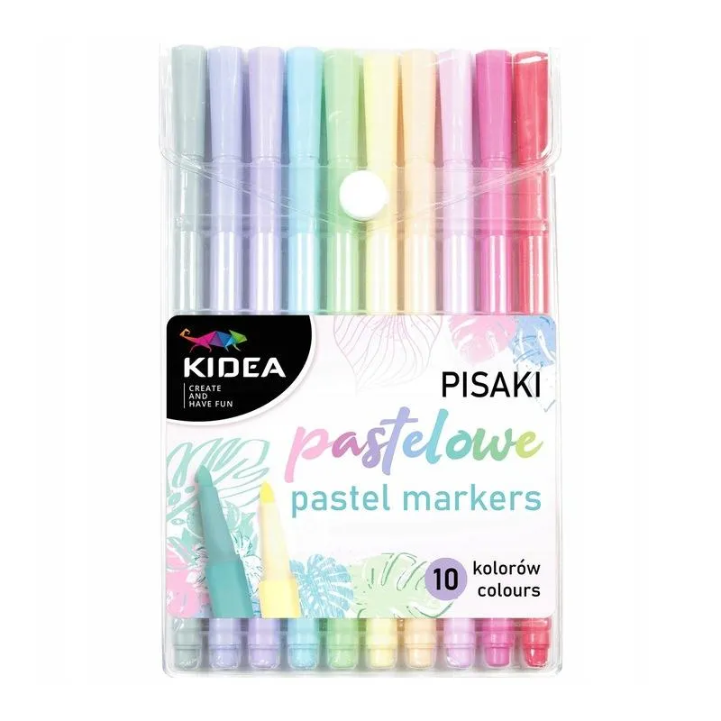 FLAMASTRY PASTELOWE 10 KOLORÓW ZESTAW PISAKÓW SZKOLNYCH