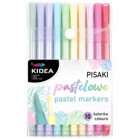 Flamastry Pastelowe 10 Kolorów Zestaw Pisaków Szkolnych