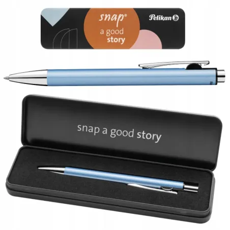 Długopis W Etui Niebieski Automatyczny Z Mechanizmem Klik Pelikan