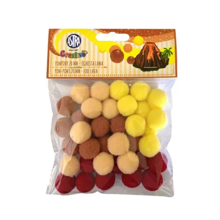 Pompony Dekoracyjne Ognista Lawa 20 Mm Do Prac Plastycznych Astra