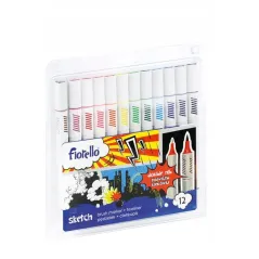 PISAKI DWUSTRONNE SKETCH 12 KOLORÓW FIORELLO