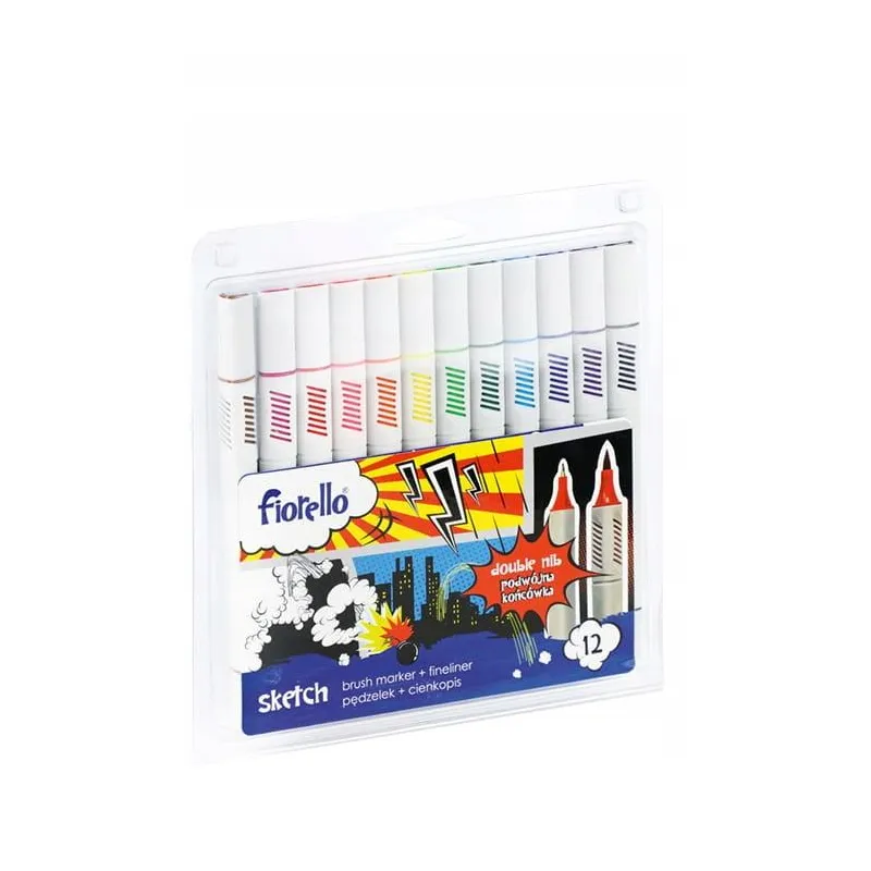 PISAKI DWUSTRONNE SKETCH 12 KOLORÓW FIORELLO