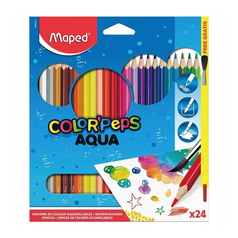 KREDKI AKWARELOWE COLORPEPS 24 KOLORY MAPED