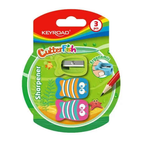 Temperówka Plastikowa Keyroad Cutter Fish 8 Mm 3 Sztuki