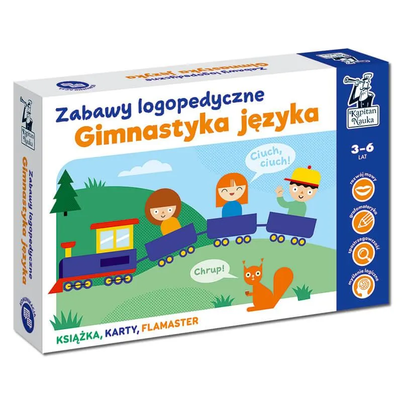 GIMNASTYKA JĘZYKA. ZABAWY LOGOPEDYCZNE KAPITAN NAUKA 3-6 LAT