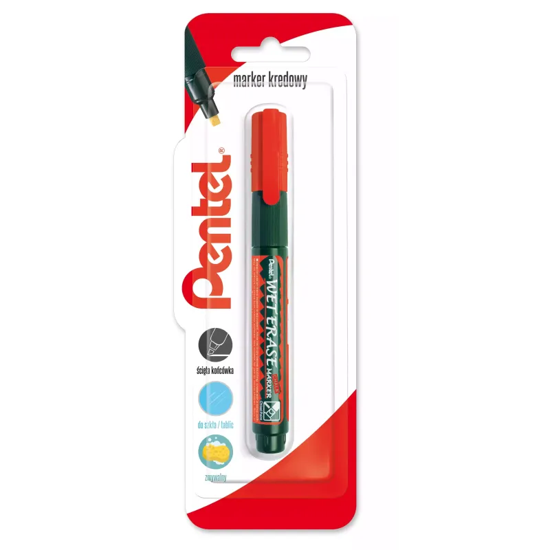 MARKER KREDOWY CZERWONY DO TABLIC KREDOWYCH I SZKŁA