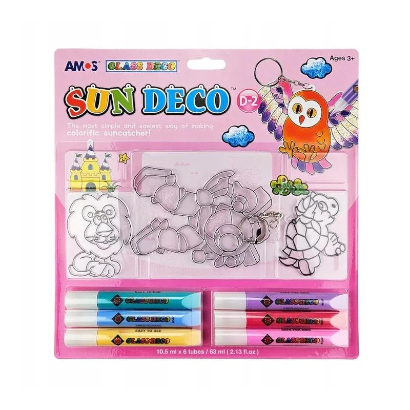ZESTAW FARB WITRAŻOWYCH SUN DECO 6 KOLORÓW 10.5 ML AMOS 3+