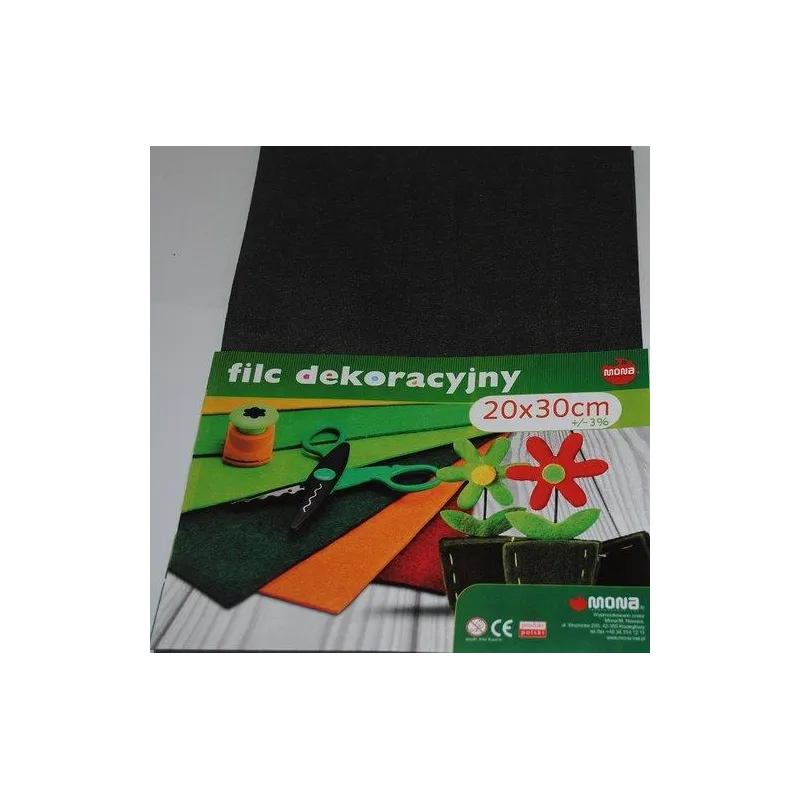 FILC DEKORACYJNY CZARNY 20 X 30 CM DO PRAC PLASTYCZNYCH