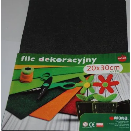 FILC DEKORACYJNY CZARNY 20 X 30 CM DO PRAC PLASTYCZNYCH