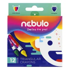 KREDKI ŚWIECOWE TRÓJKĄTNE 12 KOLORÓW DLA DZIECI PANTA PLAST