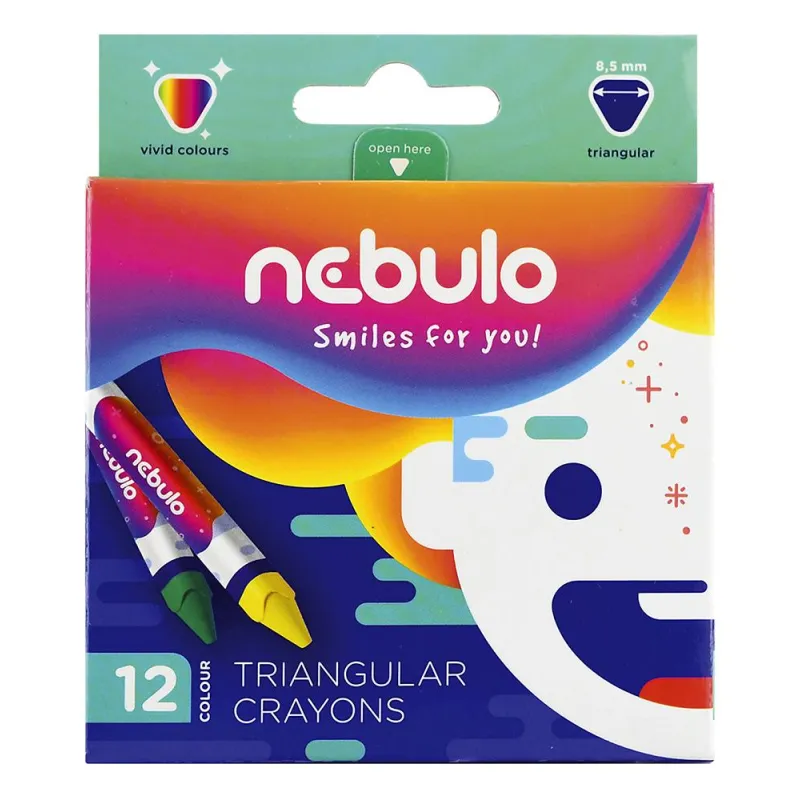 KREDKI ŚWIECOWE TRÓJKĄTNE 12 KOLORÓW DLA DZIECI PANTA PLAST