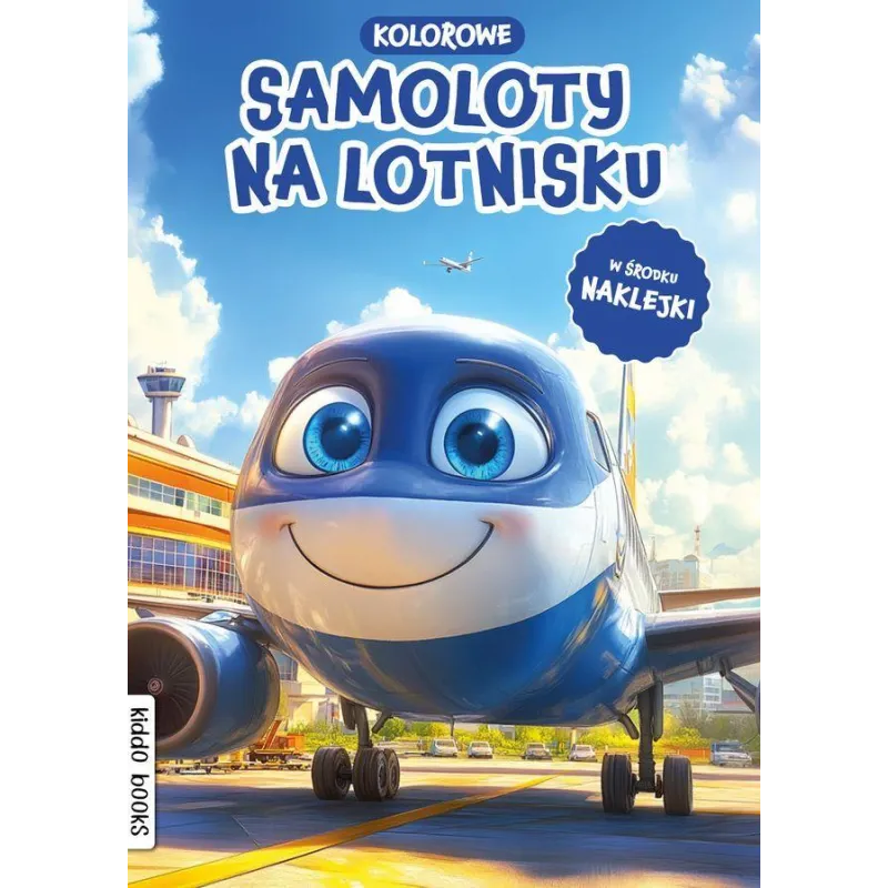 KOLOROWE SAMOLOTY NA LOTNISKU. KOLOROWANKA Z NAKLEJKAMI
