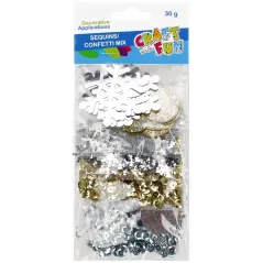 CEKINY METALICZNE OKRĄGŁE 30G CRAFT WITH FUN DO RĘKODZIEŁA I KREATYWNYCH PROJEKTÓW