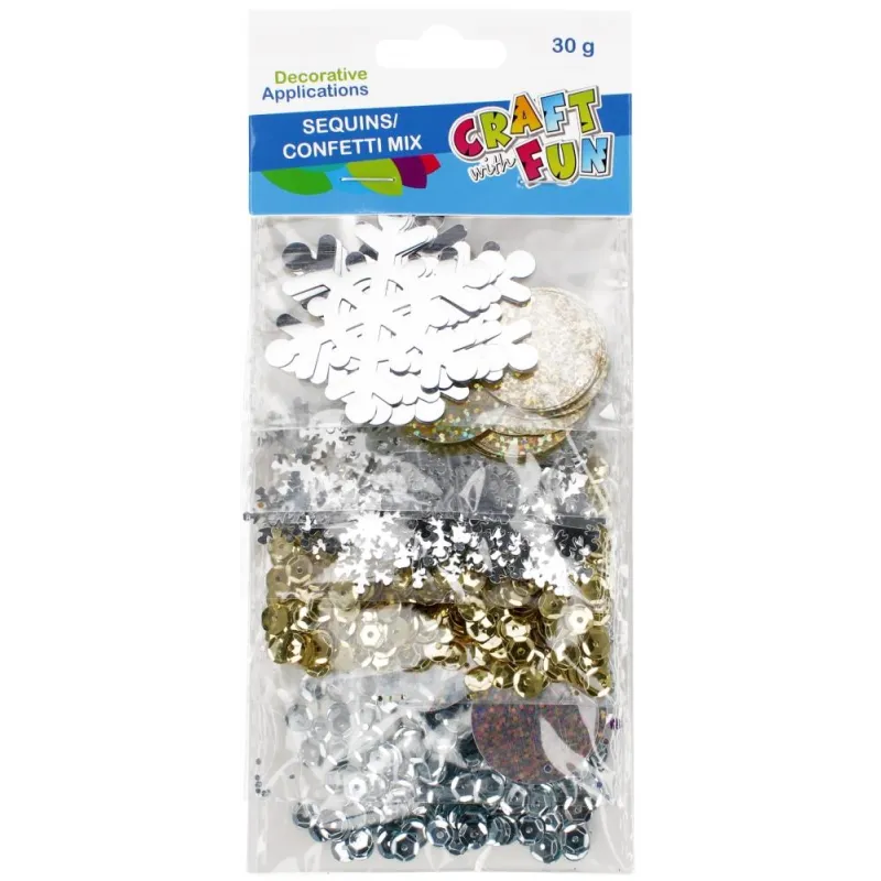 CEKINY METALICZNE OKRĄGŁE 30G CRAFT WITH FUN DO RĘKODZIEŁA I KREATYWNYCH PROJEKTÓW