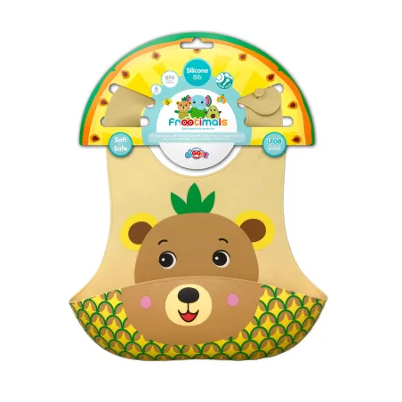 Śliniak Silikonowy Frootimals Bubba Tropibear Dla Niemowląt 6M+