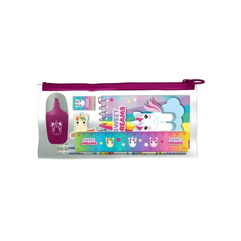 SASZETKA Z WYPOSAŻENIEM SZKOLNYM SWEET DREAMS 7 ELEMENTÓW 3+
