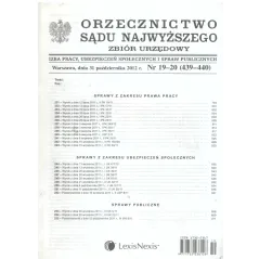 ORZECZNICTWO SĄDU NAJWYŻSZEGO IZBA PRACY UBEZPIECZEŃ SPOŁECZNYCH I SPRAW PUBLICZNYCH - LexisNexis