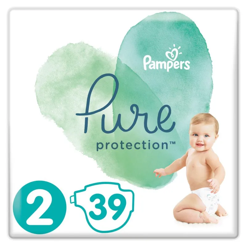 PIELUSZKI PAMPERS PURE PROTECTION ROZMIAR 2 4-8 KG 39 SZTUK