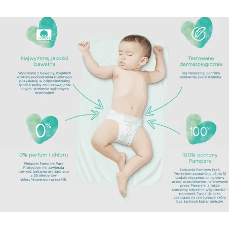 Pieluszki Pampers Pure Protection Rozmiar 2 4-8 Kg 39 Sztuk