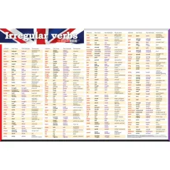 JĘZYK ANGIELSKI CZASOWNIKI NIEREGULARNE PLANSZA EDUAKCYJNA NA ŚCIANĘ I BIURKO + KSIĄŻECZKA EDUKACYJNA - Demart