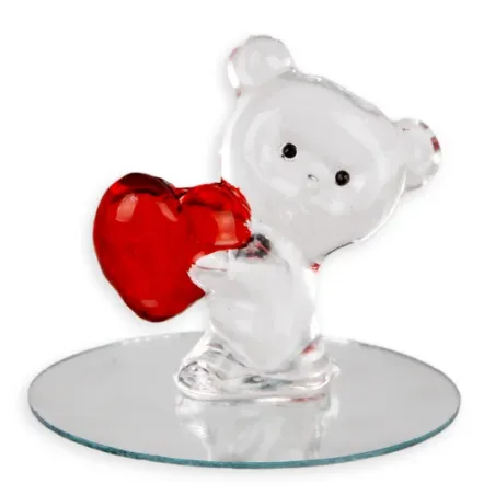 FIGURKA SZKLANA MIŚ STOJĄCY 6 CM