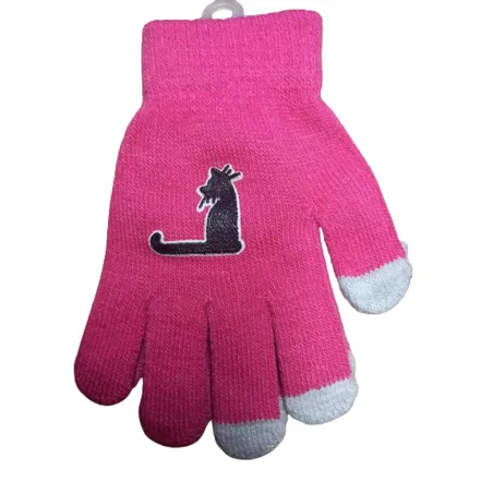 RĘKAWICZKI DO EKRANÓW DOTYKOWYCH DZIEWCZĘCE RÓŻOWE KOTEK 16CM YO! CLUB