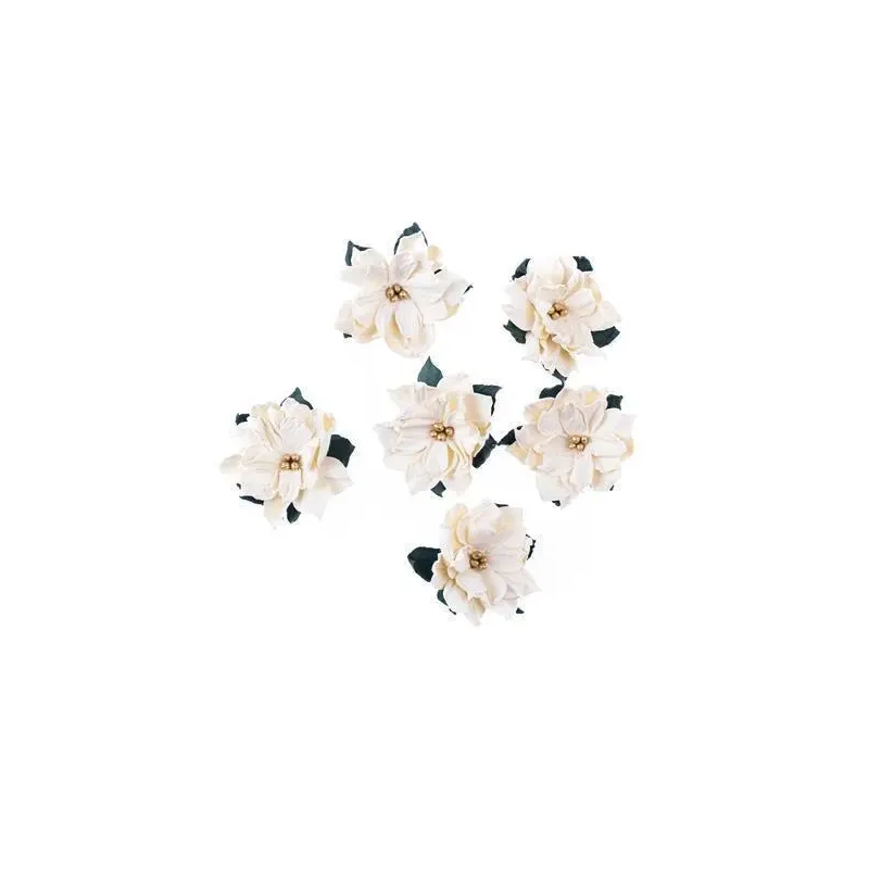 POINSECJE PAPIEROWE ECRU 5 CM DEKORACYJNE KWIATY