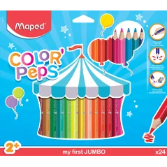 KREDKI JUMBO TRÓJKĄTNE 24 KOLORY MAPED