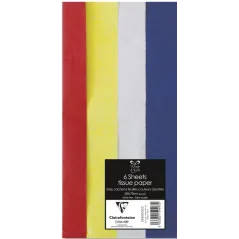 BIBUŁA MIX 4 KOLORY 6 ARKUSZY 50X70 CM CLAIREFONTAINE