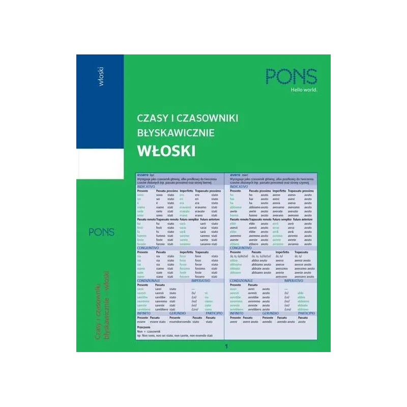 CZASY I CZASOWNIKI BŁYSKAWICZNIE WŁOSKI - Pons