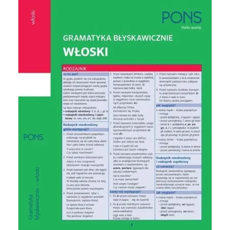 BŁYSKAWICZNIE GRAMATYKA WŁOSKA - Pons