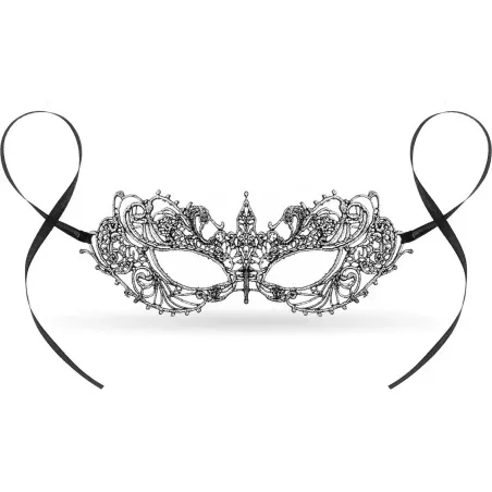 Maska Ażurowa Wenecka Srebrna Koronkowa Godan