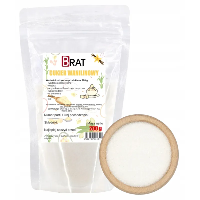 CUKIER WANILINOWY 200G AROMATYCZNY DO CIAST I DESERÓW CUKIER WANILINOWY 200G AROMATYCZNY DO CIAST I DESERÓW