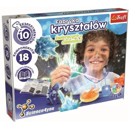 FABRYKA KRYSZTAŁÓW ŚWIECĄCYCH W CIEMNOŚCI ZESTAW EDUKACYJNY 8+ - Trefl