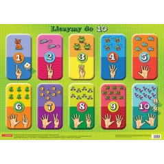 LICZYMY DO 10. PLANSZA EDUKACYJNA NA ŚCIANĘ I BIURKO 4+ - Demart