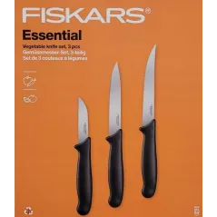 NOŻE KUCHENNE FISKARS ESSENTIAL 7 CM, 11 CM, 12 CM – ERGONOMICZNE UCHWYTY