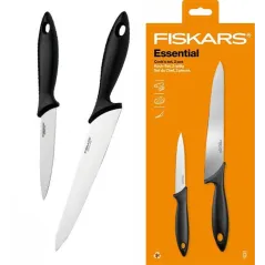 ZESTAW NOŻY FISKARS ESSENTIAL 21 CM I 11 CM STAL NIERDZEWNA HRC 53