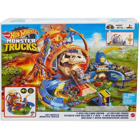 Hot Wheels Monster Trucks Wulkan Kaskaderska Arena Zestaw T-Rex, Pętle I Wyrzutnie 4+ Ii Gatunek
