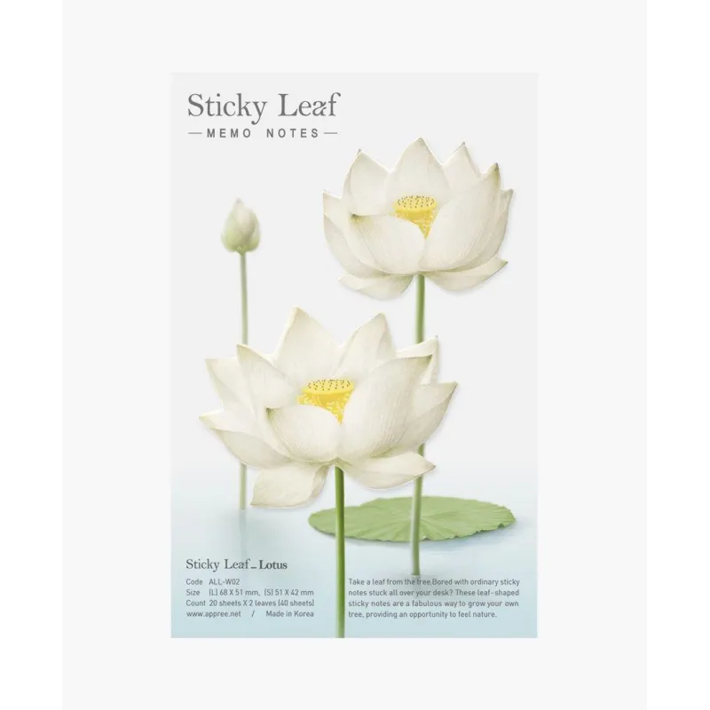 KARTKI SAMOPRZYLEPNE LOTOS BIAŁY M DEKORACYJNE