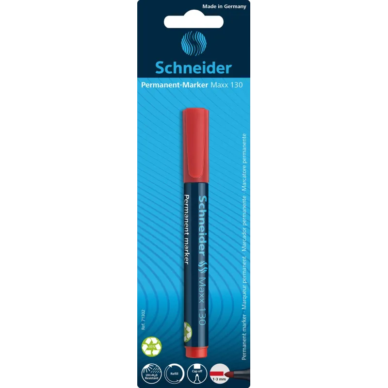 MARKER PERMANENTNY MAXX 130 CZERWONY KOŃCÓWKA OKRĄGŁA SCHNEIDER