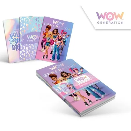 ZESZYTY WOW 3 SZTUKI 25 KARTEK KRATKA LINIA CZYSTY KIDS EUROSWAN A5