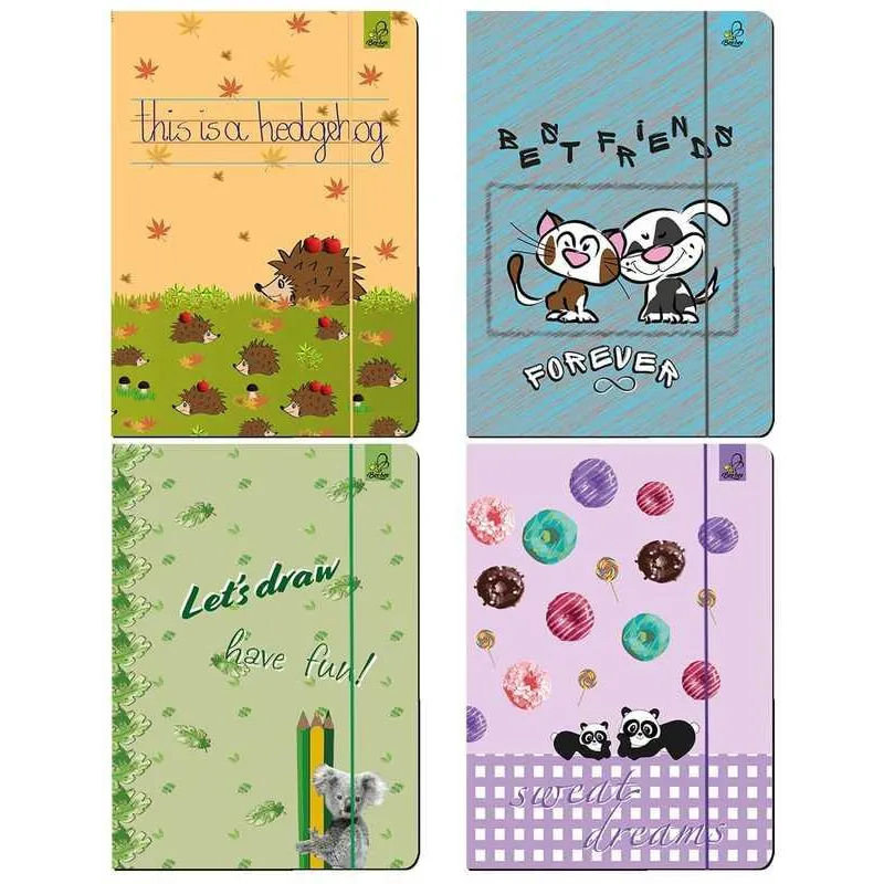 TECZKA Z GUMKĄ ORGANIZER MIX WZORÓW A4