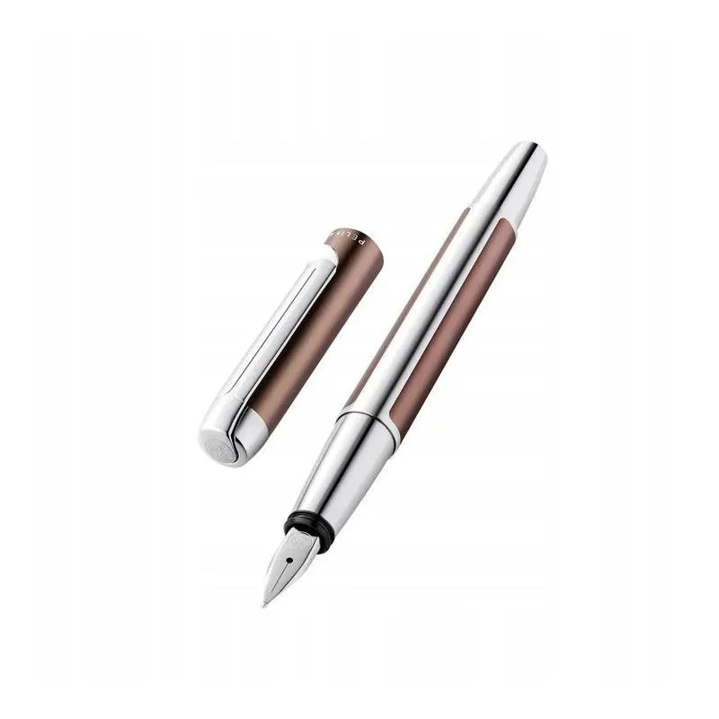 PIÓRO WIECZNE PURA P40 STALÓWKA F SREBRNO-BRĄZ J. MOKKA PELIKAN