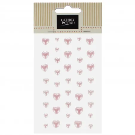 SAMOPRZYLEPNE PEREŁKI SERCA RÓŻOWE 40 SZTUK ARGO