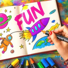 MARKERY AKRYLOWE PŁYNNA FARBA DO DREWNA CERAMIKI TKANIN SKÓRY