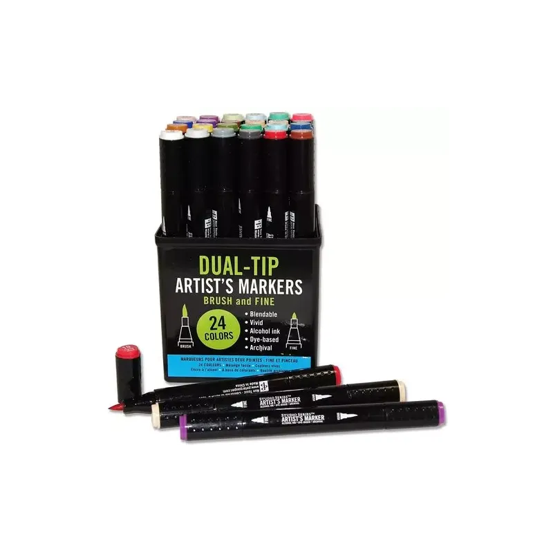 MARKERY DWUSTRONNE ARTYSTYCZNE 24 KOLORY DO RYSOWANIA I KALIGRAFII PETER PAUPER PRESS