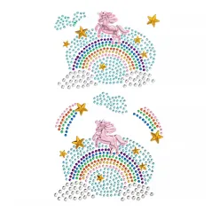NAKLEJKI Z KRYSZTAŁKAMI JEDNOROŻCE I TĘCZE 7 SZTUK