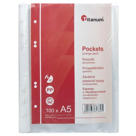 Koszulka Groszkowa Ochrona I Przechowywanie Dokumentów A5 100 Szt