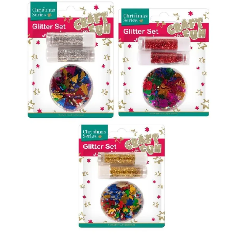 ZESTAW 3 OZDÓB BROKATOWYCH MIX BOŻE NARODZENIE CRAFT WITH FUN