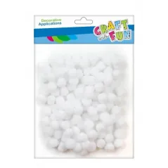 POMPONY DEKORACYJNE BIAŁE 120SZT CRAFT WITH FUN